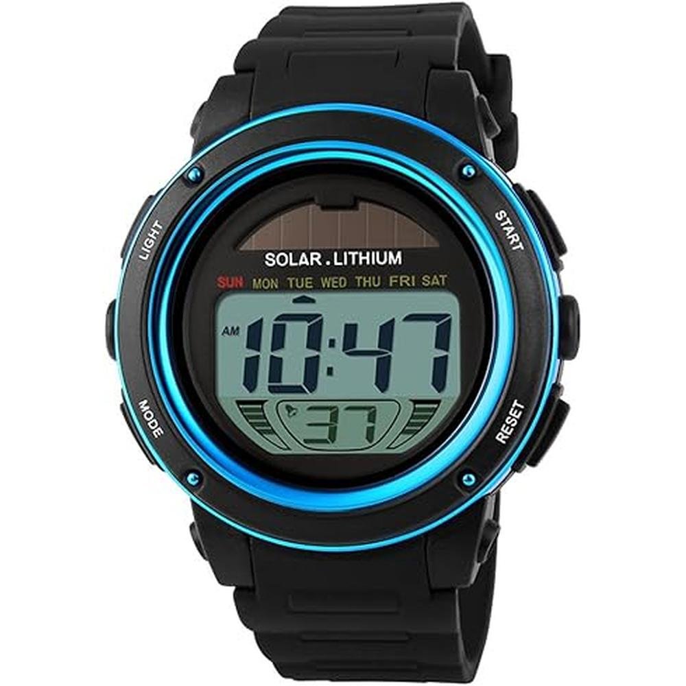 MASTOP Solar Watch: Neutral LED Digital Watch – Close-up Detail