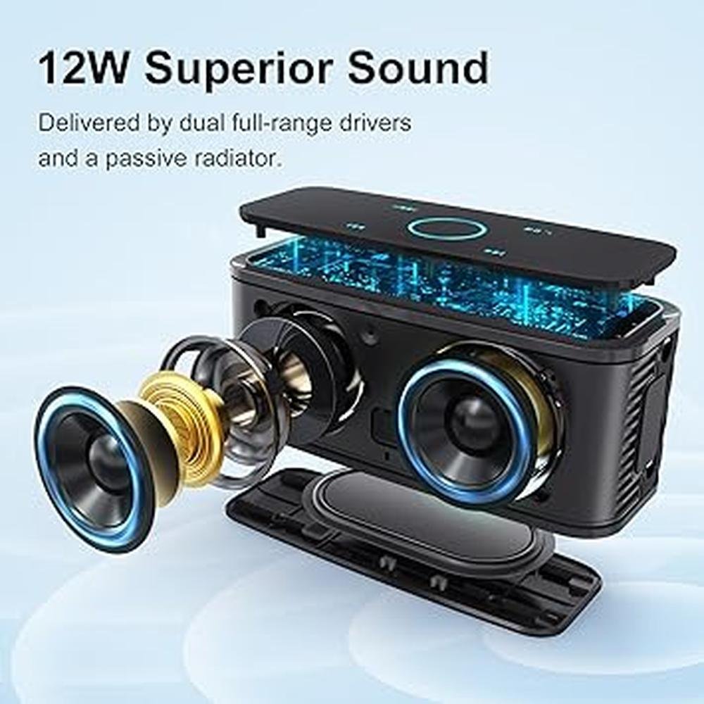 DOSS SoundBox Touch: Wireless Bluetooth Speaker with 12W HD – Side View