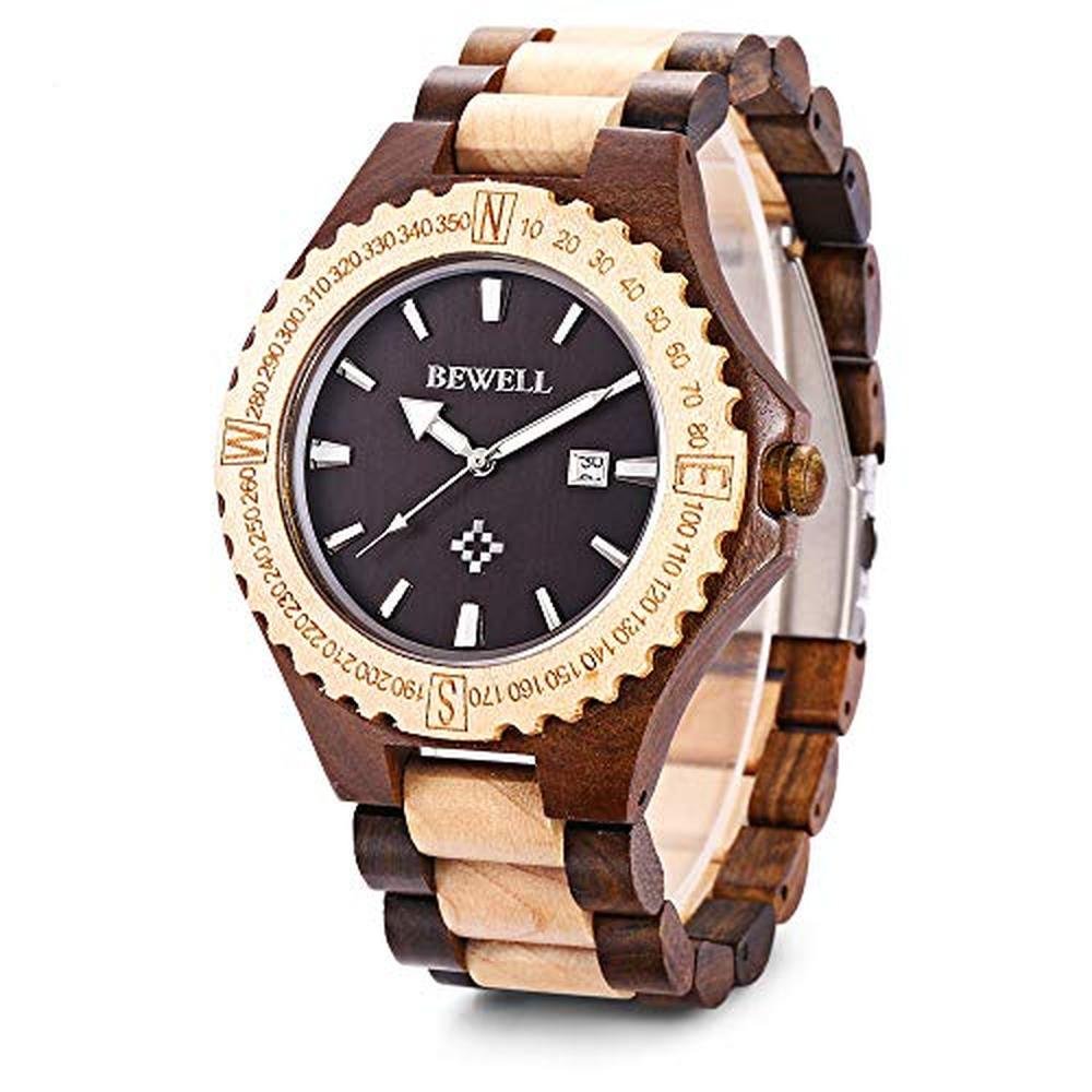 Watch Bewell: BEWELL ZS-W023A Men's Wooden Watch Quartz – Front View
