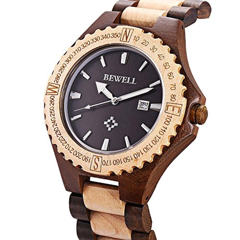 Watch Bewell: BEWELL ZS-W023A Men's Wooden Watch Quartz – Side View