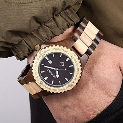 Watch Bewell: BEWELL ZS-W023A Men's Wooden Watch Quartz – In Use