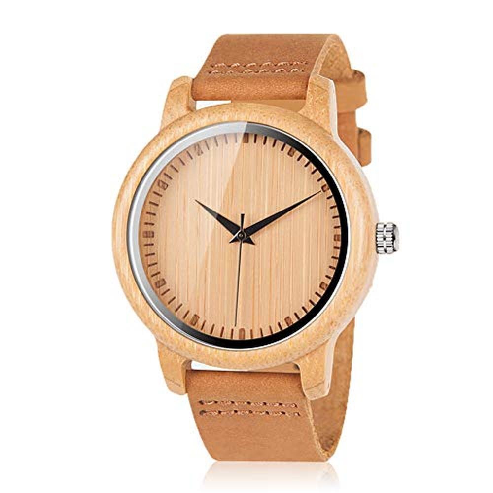 BOBO BIRD Men's Bamboo Wooden Watch – Front View