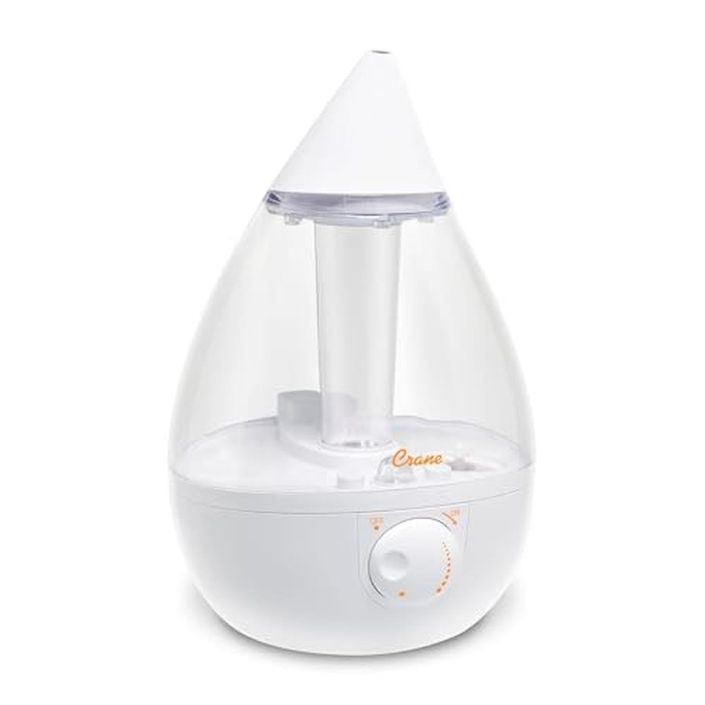 White Crane: Crane Teardrop Ultrasonic Cool Mist Humidifier – Front View