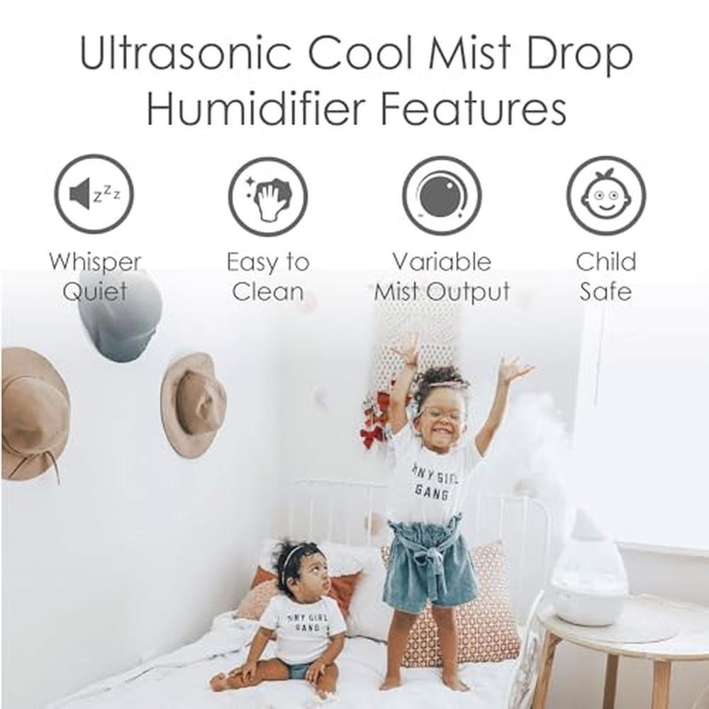 White Crane: Crane Teardrop Ultrasonic Cool Mist Humidifier – Side View