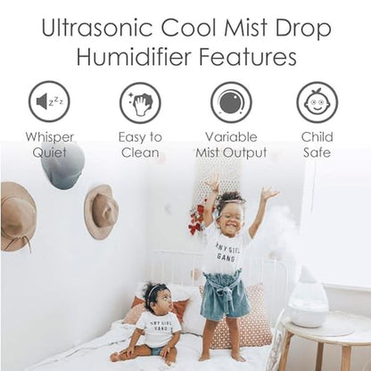 White Crane: Crane Teardrop Ultrasonic Cool Mist Humidifier – Side View