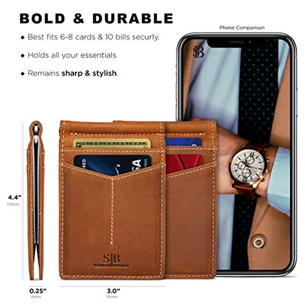 SERMAN BRANDS RFID Blocking Wallet Slim Bifold – Close-up Detail