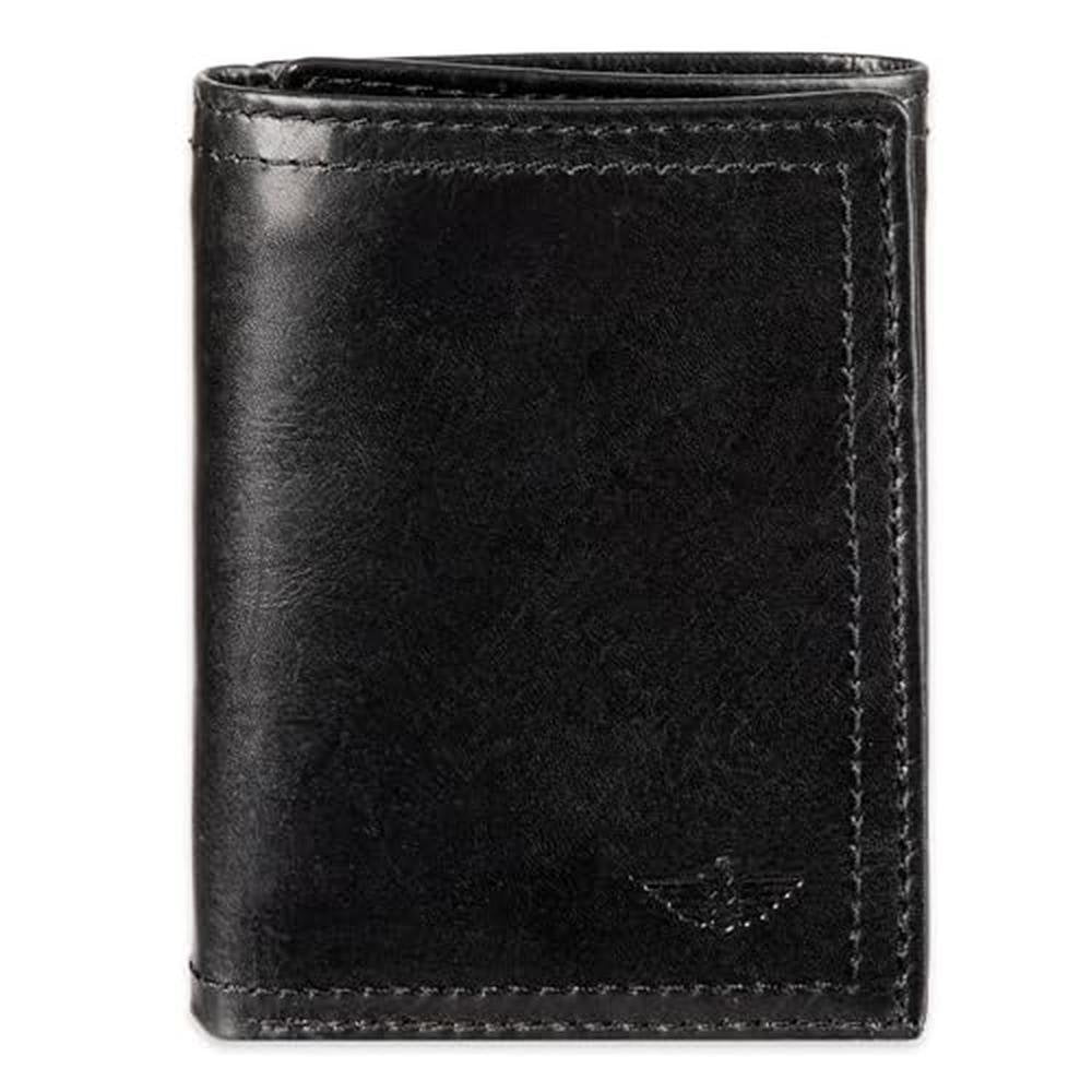 Dockers Men's Coated LeatherExtra Capacity Trifold Wallet – Front View