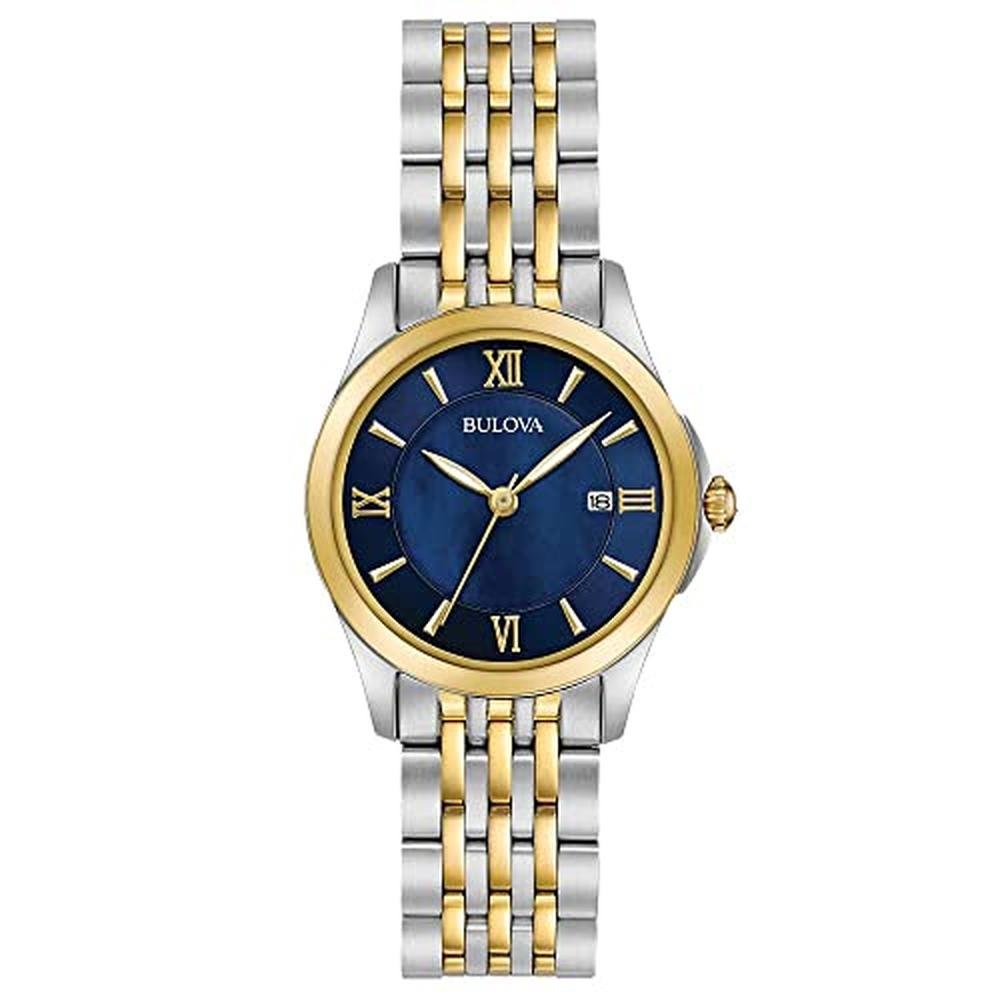 Bulova Classic Quartz Ladies Watch Stainless Steel Two Tone – Front View