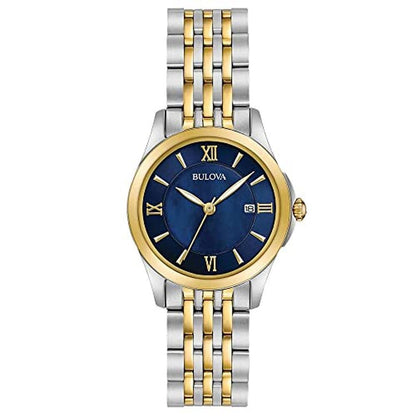 Bulova Classic Quartz Ladies Watch Stainless Steel Two Tone – Front View