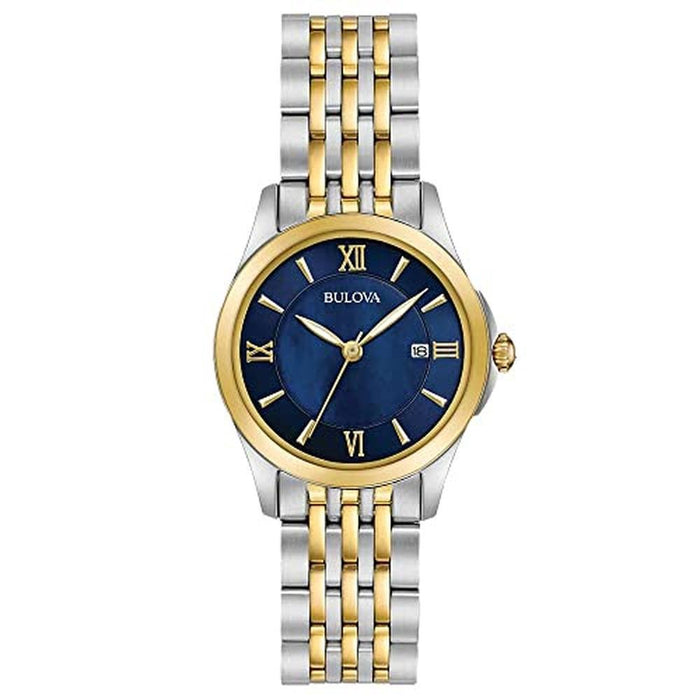 Bulova Classic Quartz Ladies Watch Stainless Steel Two Tone – Front View
