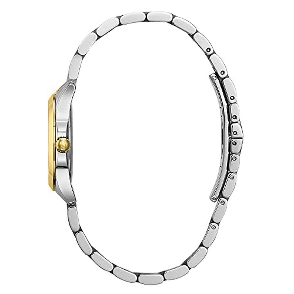 Bulova Classic Quartz Ladies Watch Stainless Steel Two Tone – Close-up Detail