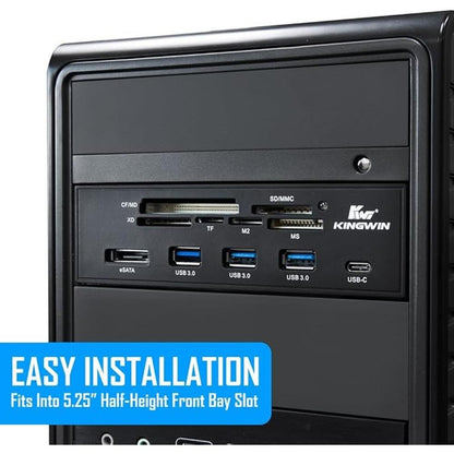 Kingwin Powered USB Hub 3.0 w/ 1 USB-C Port – Side View