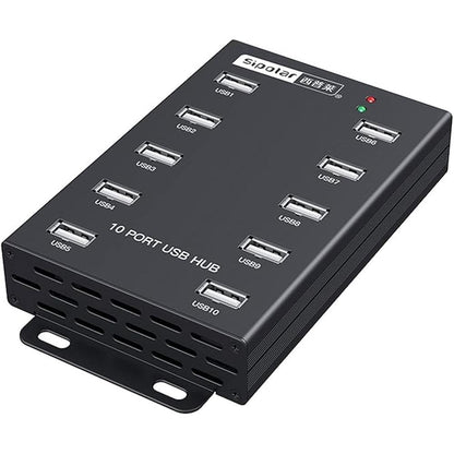 Sipolar-USB Hub- 10 Ports USB Data Hub-Industrial USB – Front View