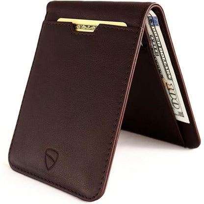 Leather Vaultskin: Manhattan Slim RFID Blocking Bifold – Front View