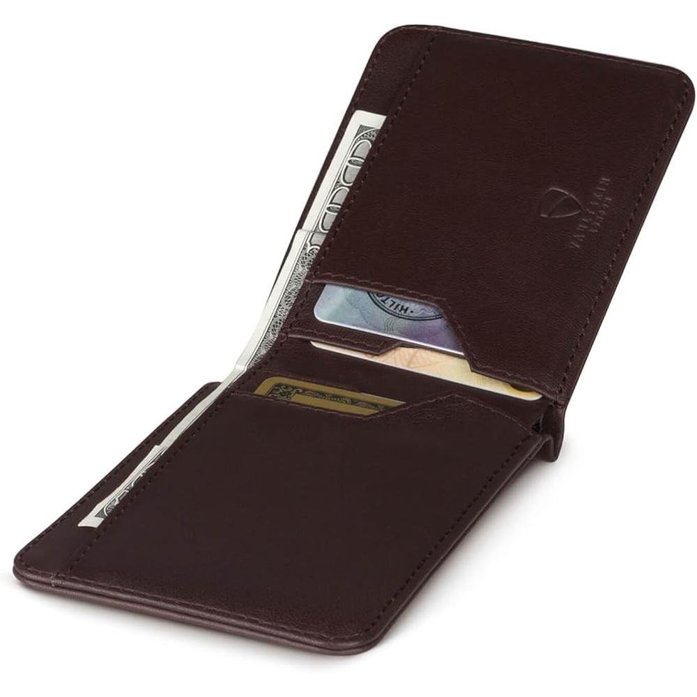 Leather Vaultskin: Manhattan Slim RFID Blocking Bifold – Side View
