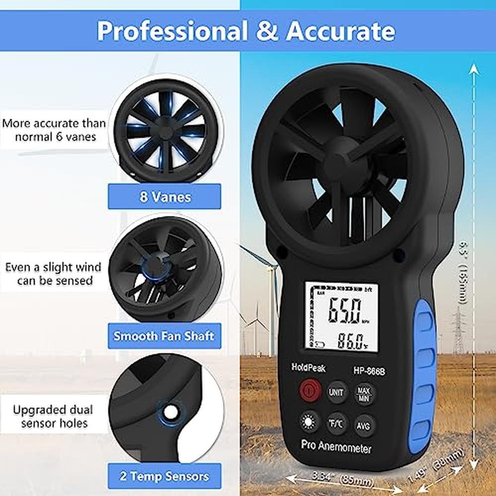 HoldPeak Handheld Anemometer Bluetooth – In Use