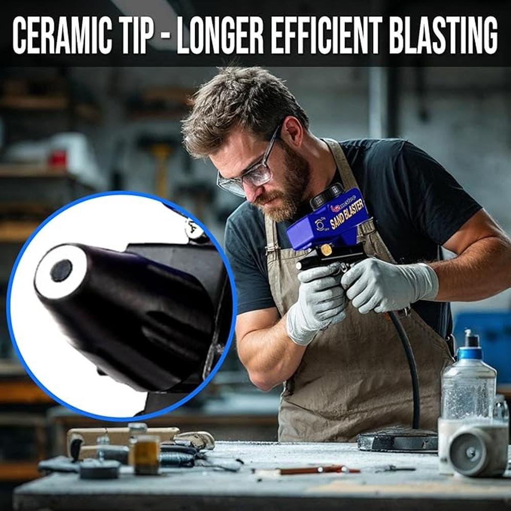 Sand Blaster: Lematec Sand Blaster Gun Kit for Air – In Use