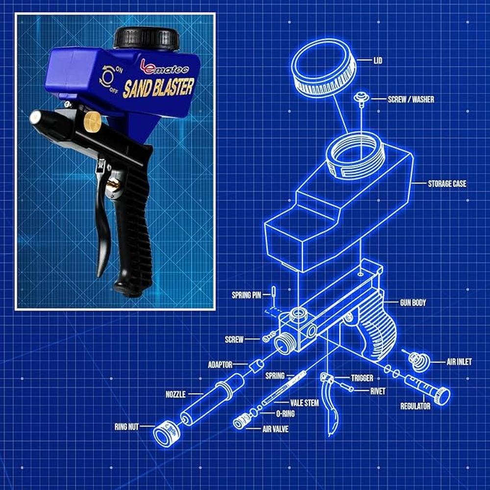 Sand Blaster: Lematec Sand Blaster Gun Kit for Air – Packaging