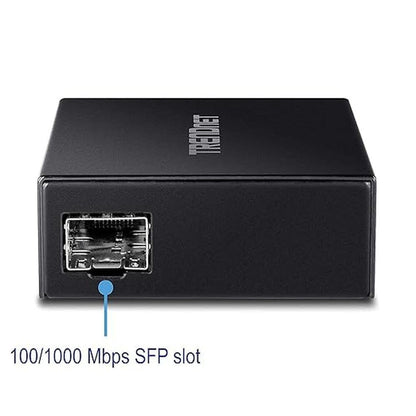 TRENDnet 1000Base-T to SFP Fiber Media Converter – In Use