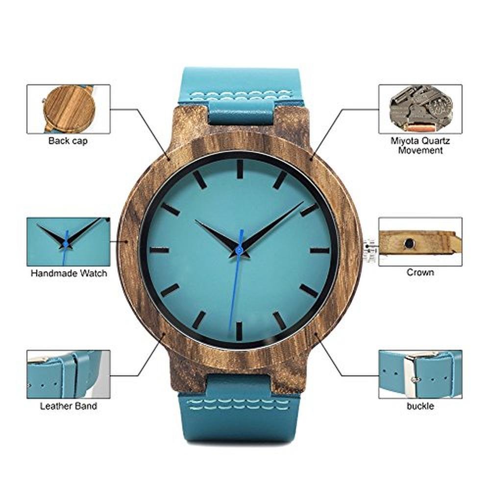 BOBO BIRD Men's Bamboo Wooden Watch – Close-up Detail