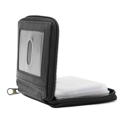 ag wallets Mens Zip Around Leather Wallet with Inserts – Front View