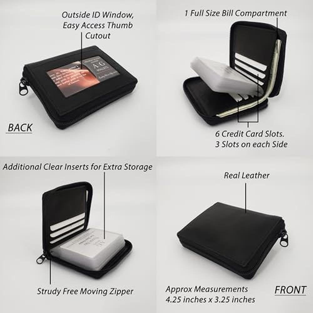 ag wallets Mens Zip Around Leather Wallet with Inserts – Packaging