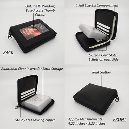 ag wallets Mens Zip Around Leather Wallet with Inserts – Packaging