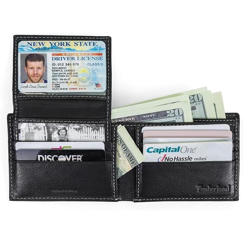 Timberland Men: Genuine Leather RFID Blocking Wallet – In Use