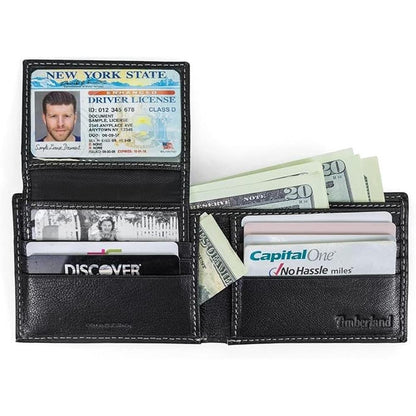 Timberland Men: Genuine Leather RFID Blocking Wallet – In Use