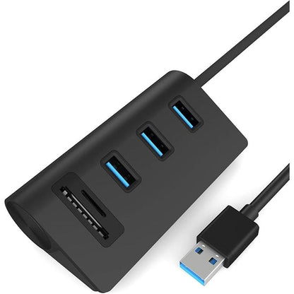 Cateck USB 3.0 HUB: Bus-Powered USB 3.0 3-Port Aluminum Hub – Front View