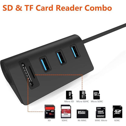 Cateck USB 3.0 HUB: Bus-Powered USB 3.0 3-Port Aluminum Hub – Side View