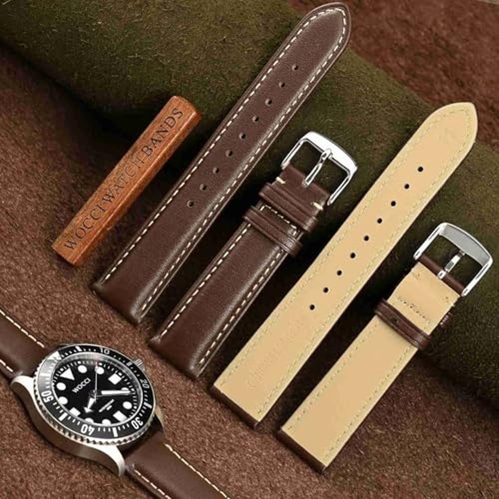 WOCCI 18mm: Vintage Leather Watch Band – Side View
