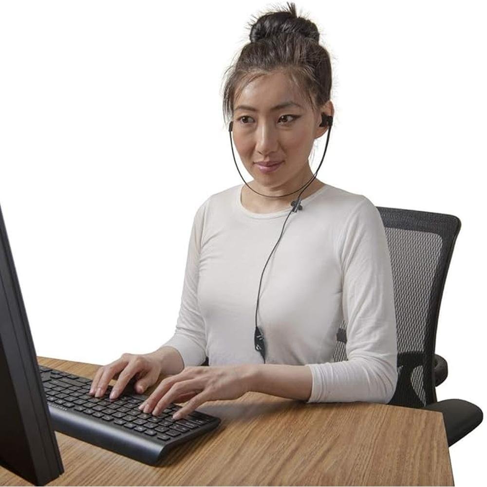 ECS WordHear-O 3.5mm Transcription Headset with in-line – Side View
