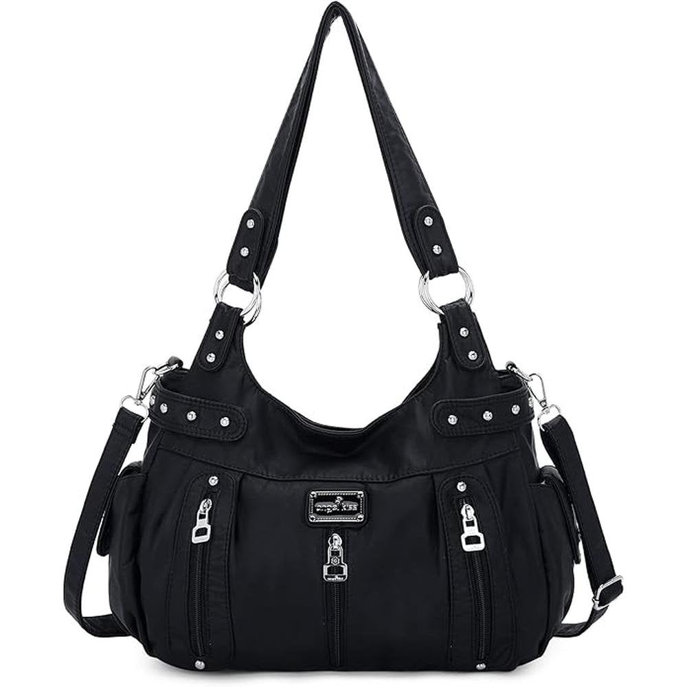 Angelkiss Large Purses and Handbags for Women Washed Faux – Front View