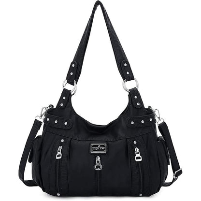 Angelkiss Large Purses and Handbags for Women Washed Faux – Front View