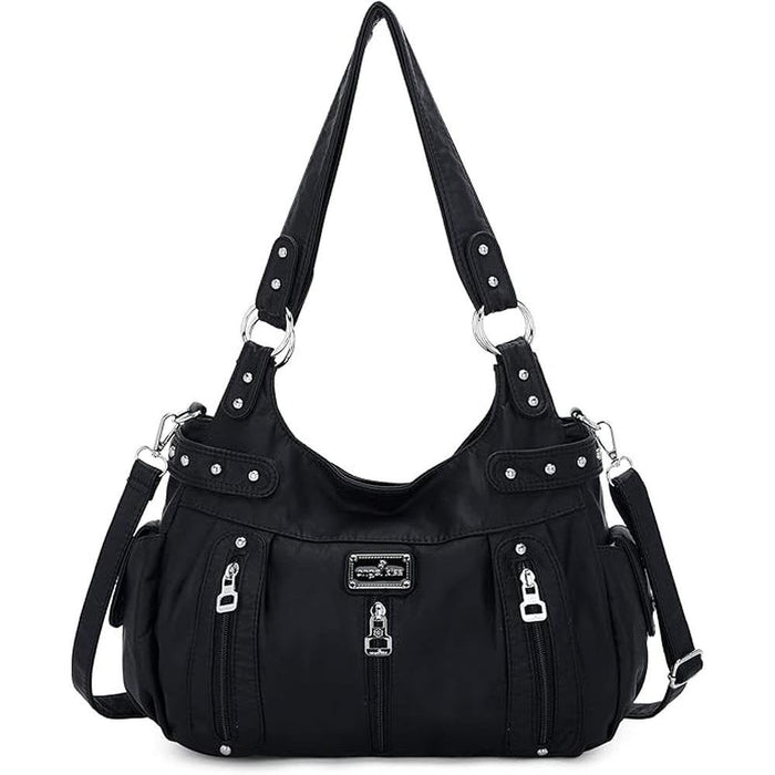Angelkiss Large Purses and Handbags for Women Washed Faux – Front View