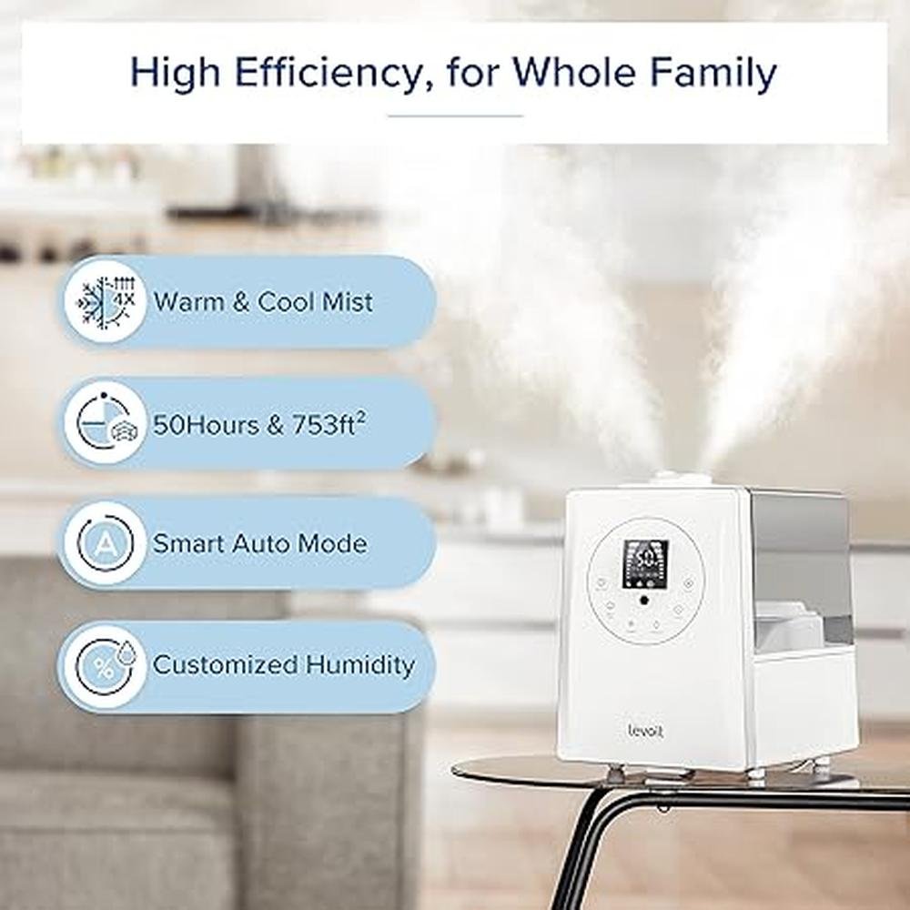 Levoit Humidifiers: Levoit 6L Warm and Cool Mist Ultrasonic – Close-up Detail