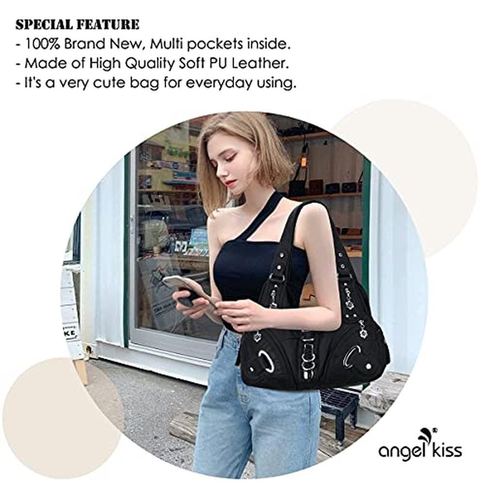 Angelkiss Women: Multiple Pockets Purses and Handbags – Close-up Detail