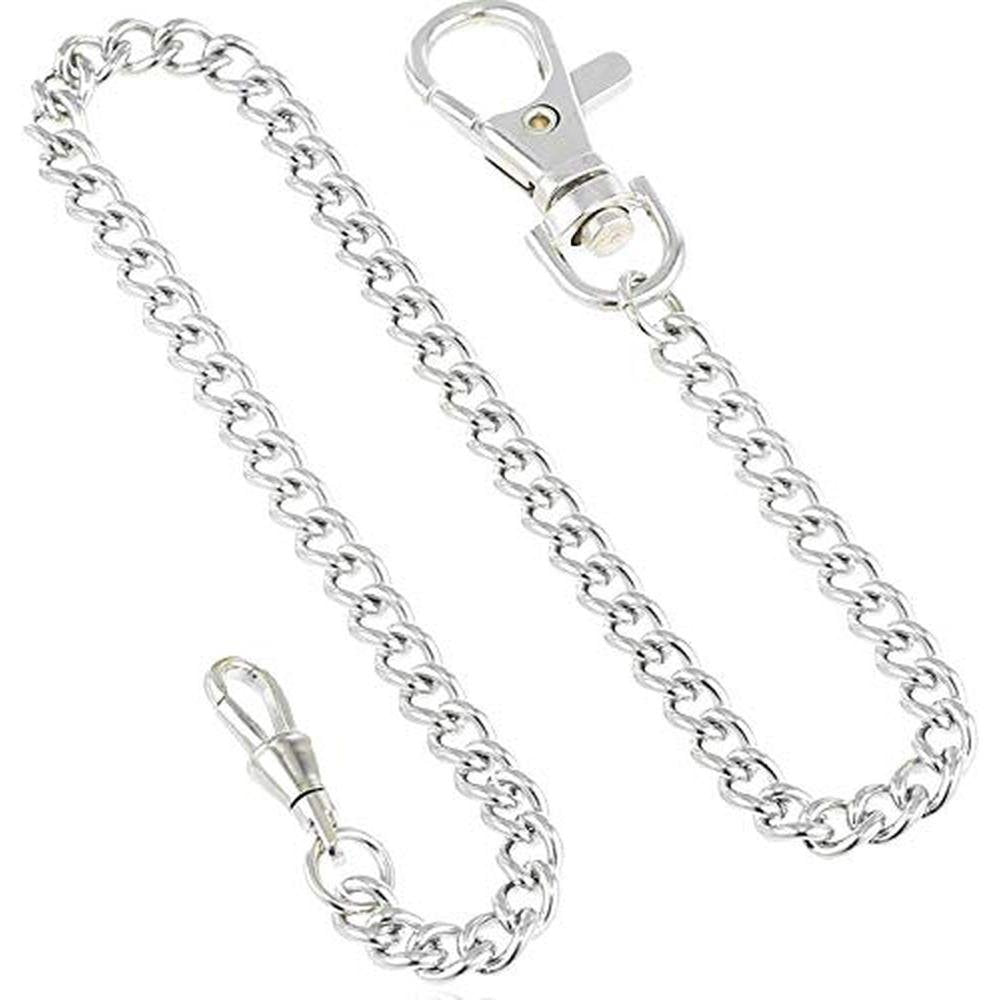 Dueber Stainless Steel: Chrome Plated Pocket Watch Chain – Close-up Detail