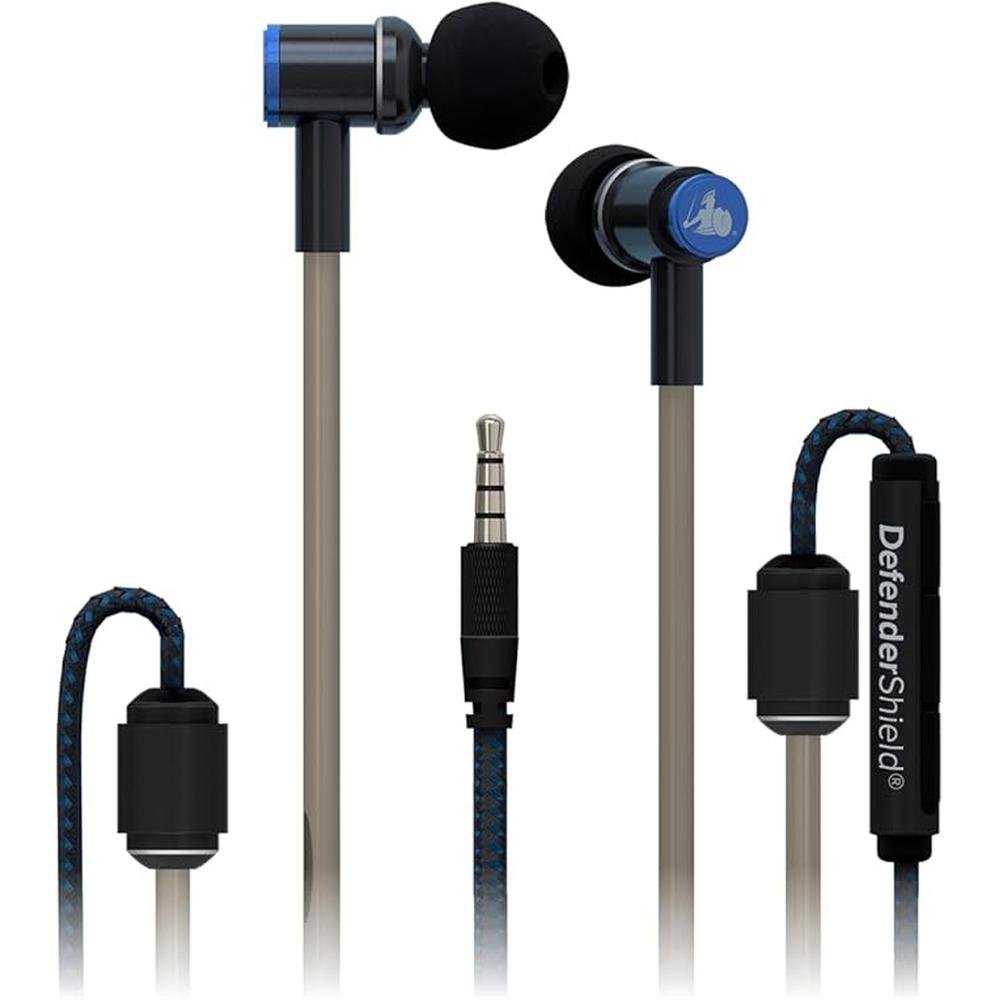 DefenderShield Air Tube Stereo Wired Earbuds – Front View