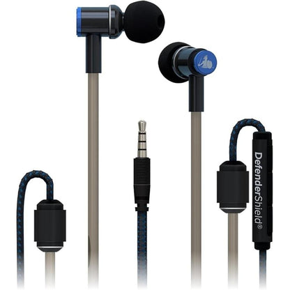 DefenderShield Air Tube Stereo Wired Earbuds – Front View