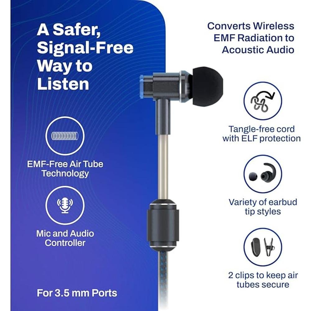 DefenderShield Air Tube Stereo Wired Earbuds – In Use