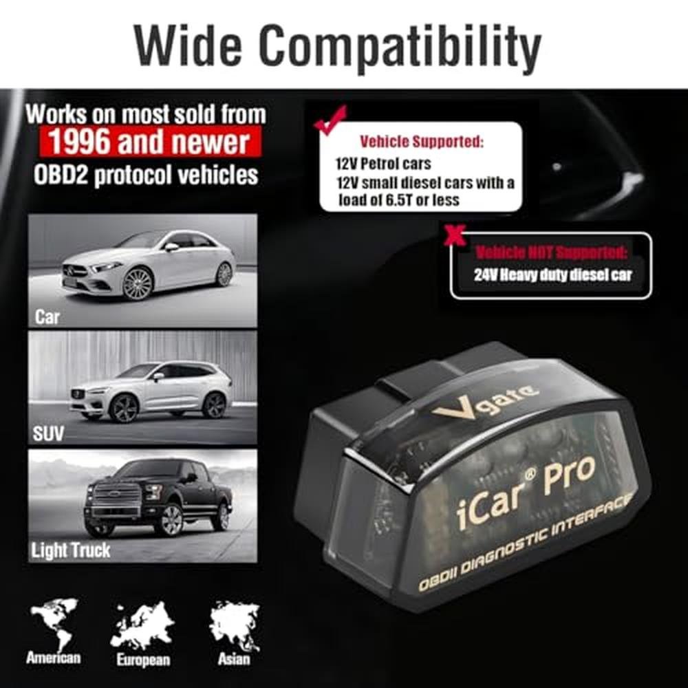 Vgate iCar Pro Bluetooth 4.0 (BLE) OBD2 Fault Code Reader – Close-up Detail