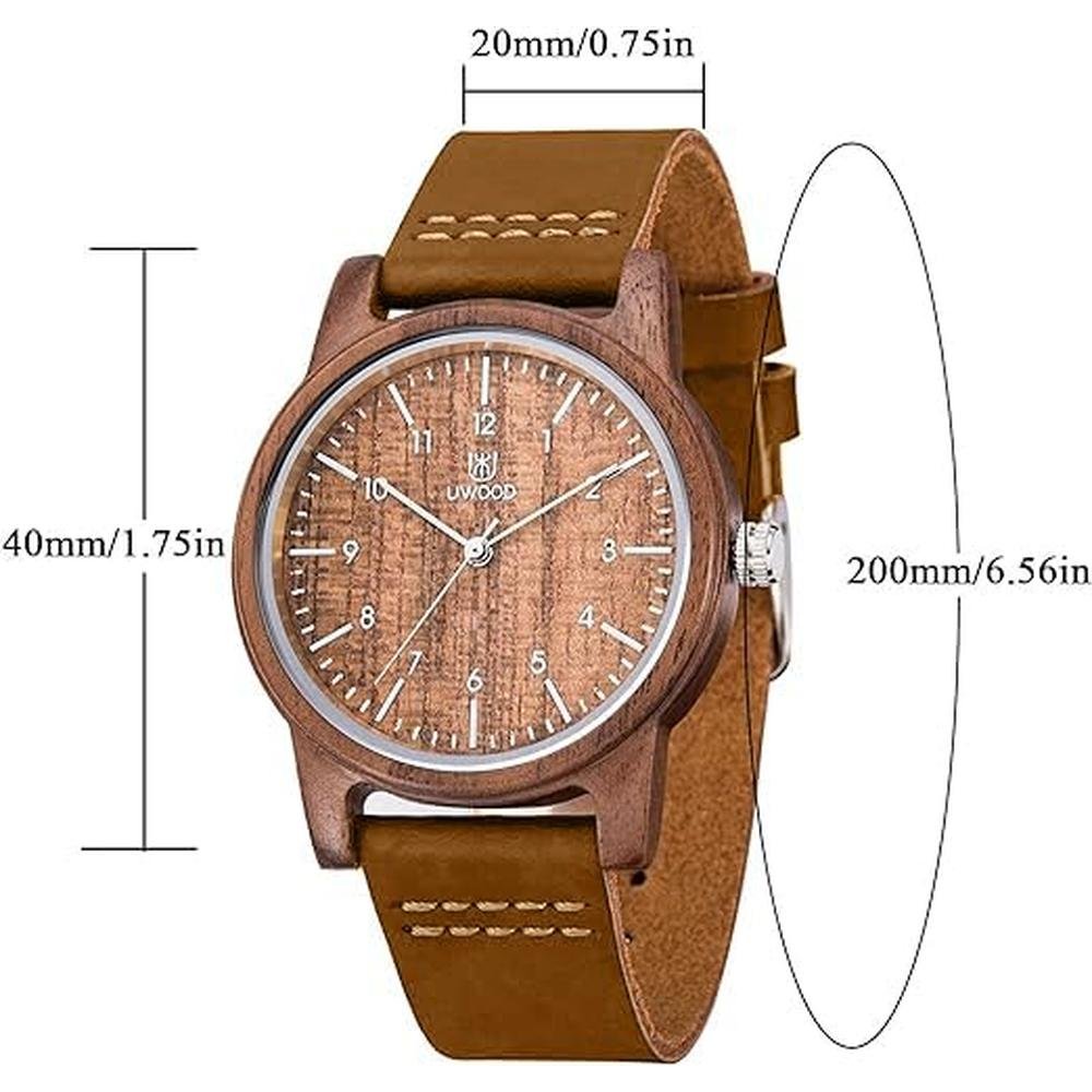 Wood Watch: MUJUZE Wooden Watch for Men 40mm Unisex Natural – Side View