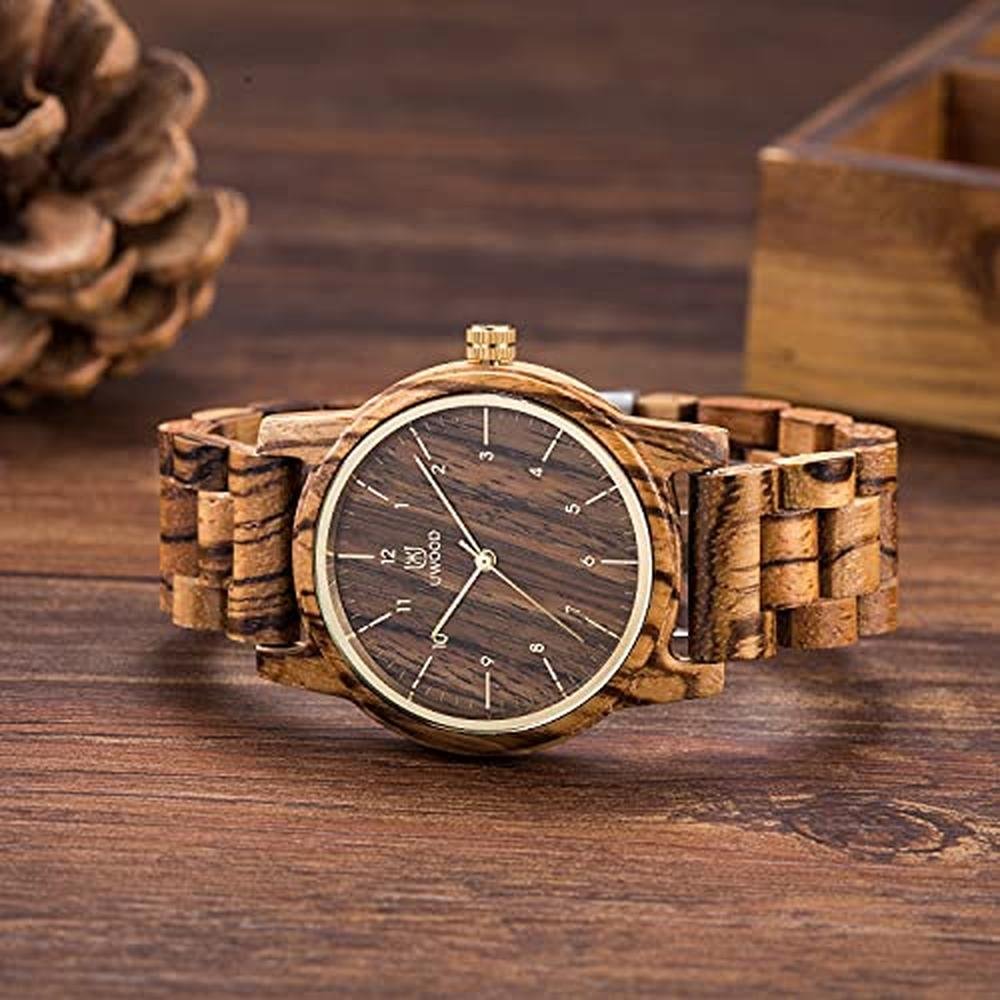 Wood Watches for Men: MUJUZE Handmade Minimalist Wooden – Side View