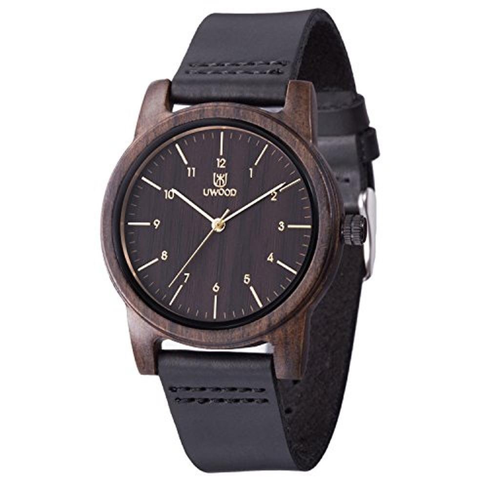 Watch Men: MUJUZE Wood Watch for Men Handmade Lightweight – Front View