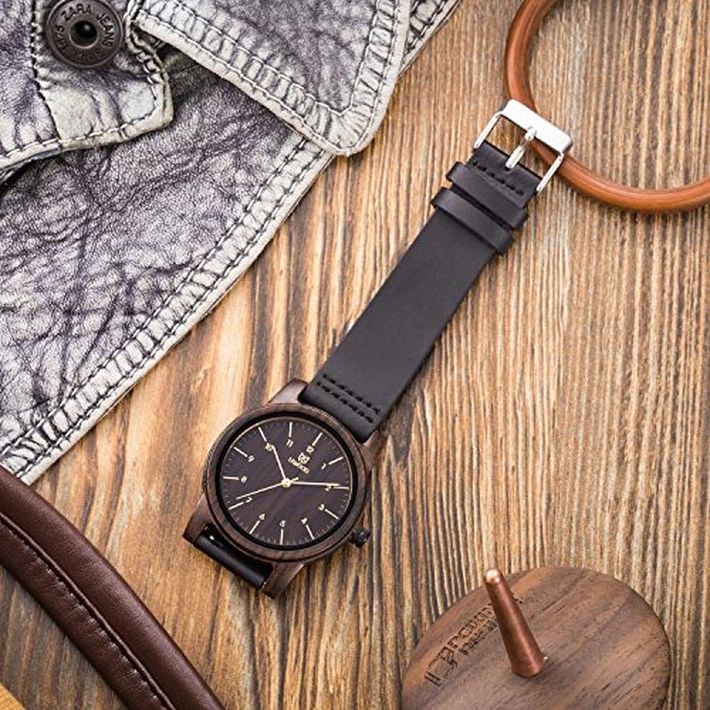 Watch Men: MUJUZE Wood Watch for Men Handmade Lightweight – Side View