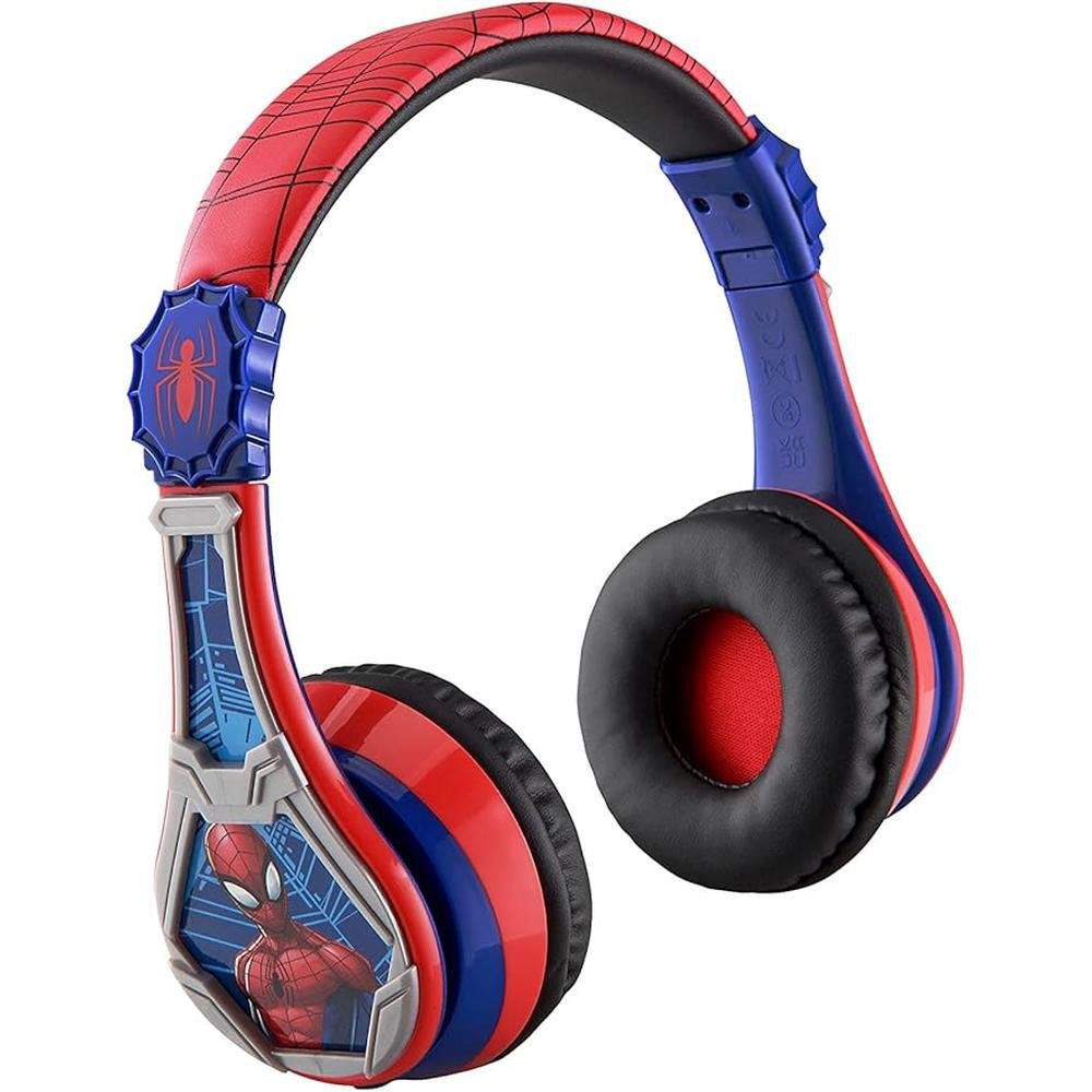 eKids Spiderman Wireless Bluetooth Portable Headphones with – Front View