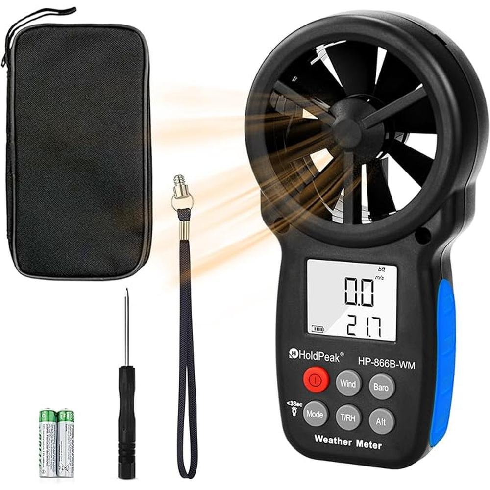 Wind HoldPeak: HoldPeak 866B WM Handheld Anemometer – Front View