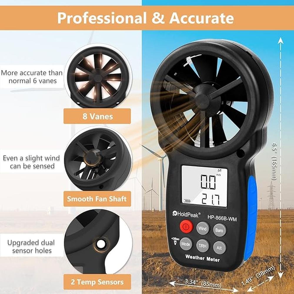 Wind HoldPeak: HoldPeak 866B WM Handheld Anemometer – In Use